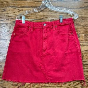 Abercrombie red denim mini